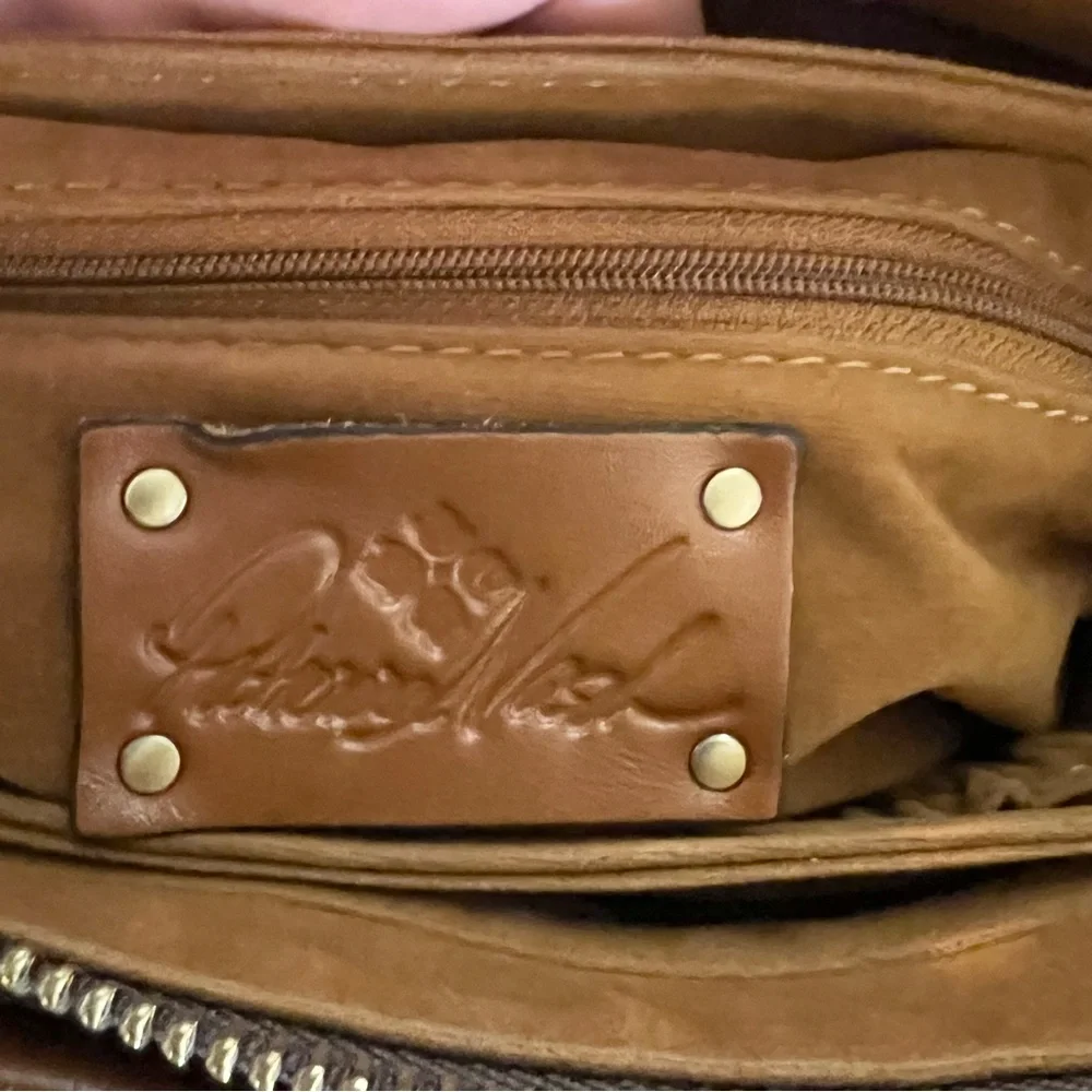 Patricia Nash Paris Cognac Leather Satchel